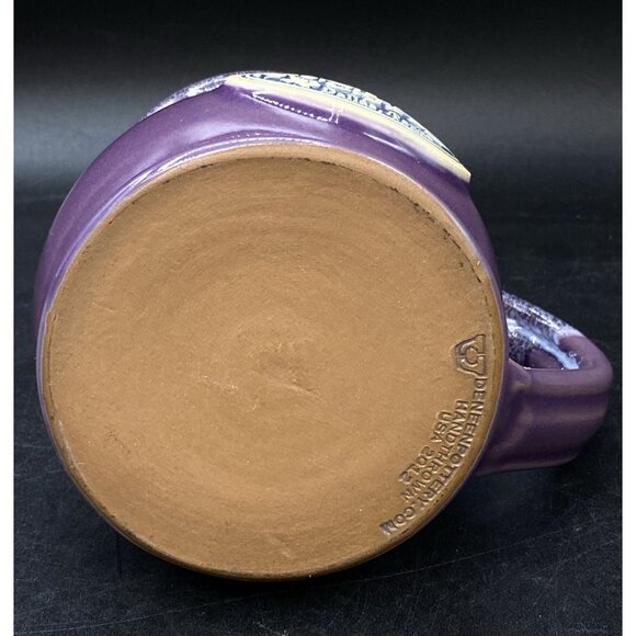 2012 Deneen Pottery Another Broken Egg Cafe Lilac Purple Mug Dallas Texas - Picture 6 of 12